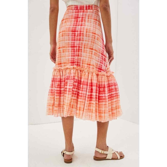 🎀NWT🎀 Eva Franco Kym Flounced Midi Skirt - Picture 4 of 5